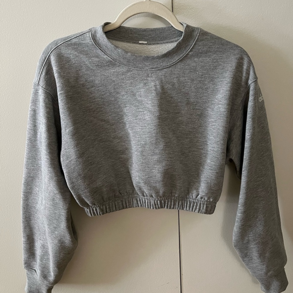 Alo - Devotion Crew Neck Pullover Heather Grey! G… - image 3